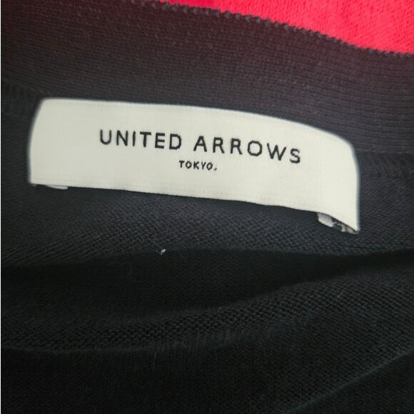 United Arrows Dark Blue Lightweight Cardigan Sweater sz Small Basic Minimalist - Picture 2 of 6